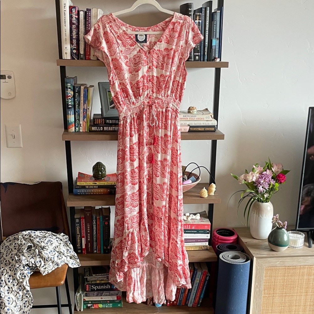 Alamar Pink Floral High Low Dress